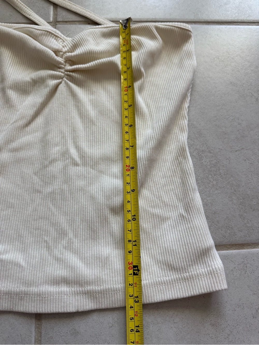 Agolde Cream Ribbed Tank Small - Picture 5 of 7